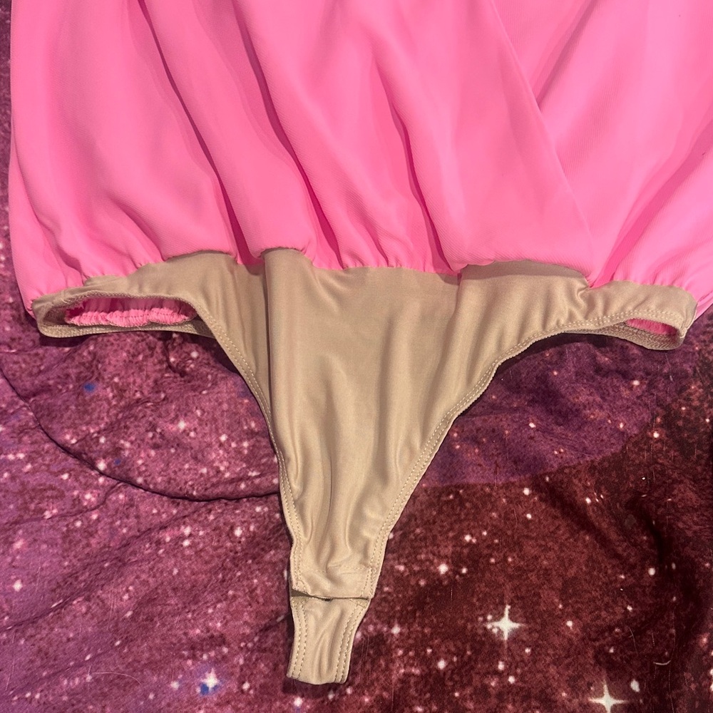 Amanda Uprichard pink blouse bodysuit Small 🩷 - Picture 6 of 8